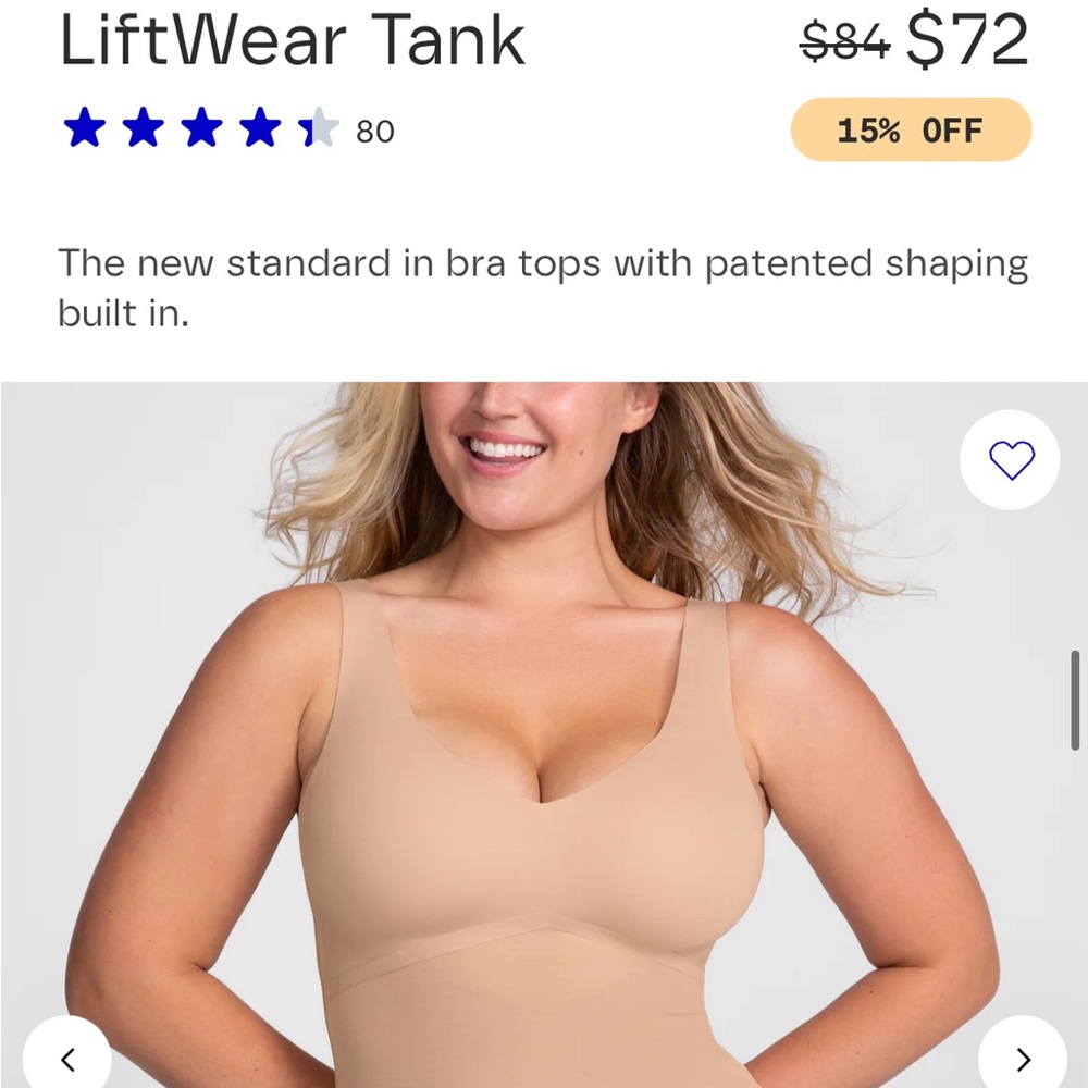 NWOT Women’s Honeylove Liftwear Tank Size Large